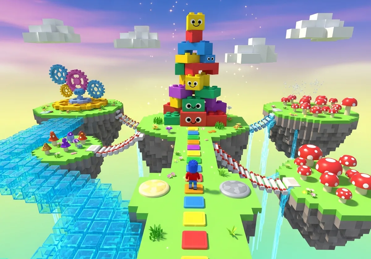 3D game level built by a student